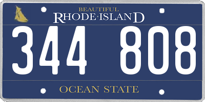 RI license plate 344808