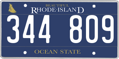 RI license plate 344809