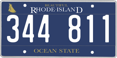 RI license plate 344811