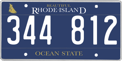RI license plate 344812