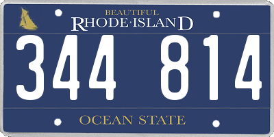 RI license plate 344814