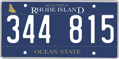 RI license plate 344815