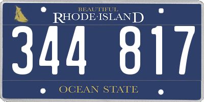 RI license plate 344817