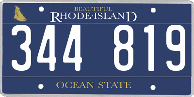RI license plate 344819