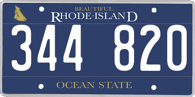 RI license plate 344820