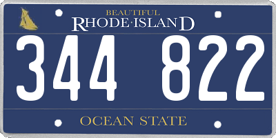 RI license plate 344822