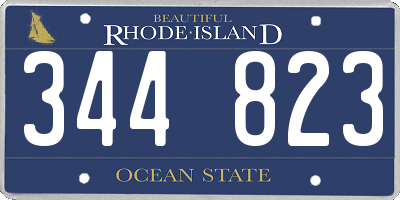 RI license plate 344823