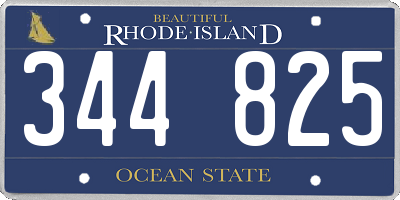 RI license plate 344825