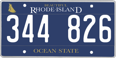 RI license plate 344826