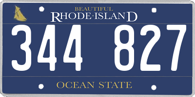 RI license plate 344827