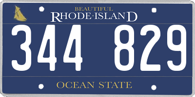 RI license plate 344829