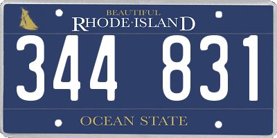 RI license plate 344831