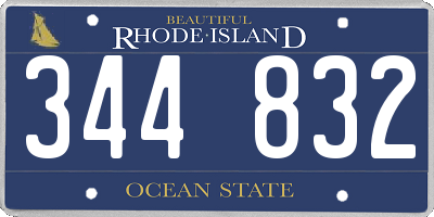 RI license plate 344832
