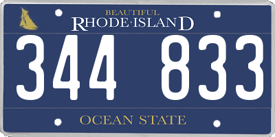 RI license plate 344833