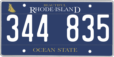 RI license plate 344835