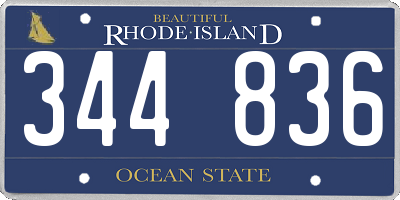 RI license plate 344836
