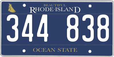 RI license plate 344838