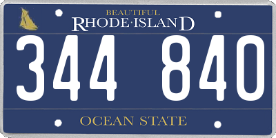 RI license plate 344840