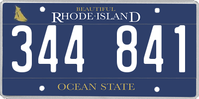 RI license plate 344841
