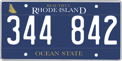 RI license plate 344842