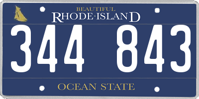 RI license plate 344843