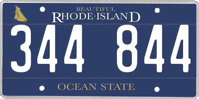 RI license plate 344844