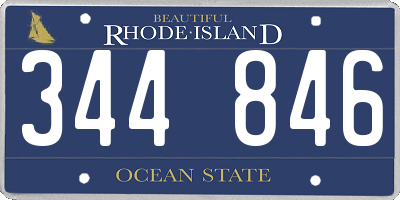 RI license plate 344846