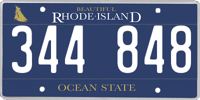 RI license plate 344848