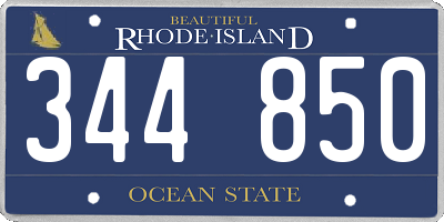 RI license plate 344850