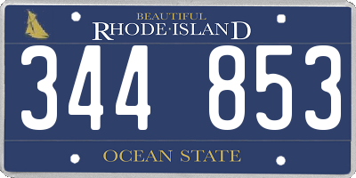RI license plate 344853