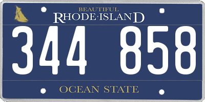 RI license plate 344858