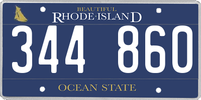 RI license plate 344860