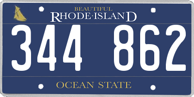 RI license plate 344862