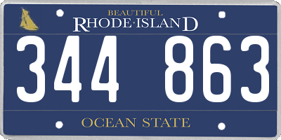 RI license plate 344863