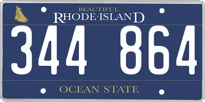 RI license plate 344864