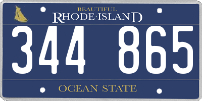 RI license plate 344865