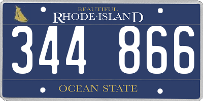 RI license plate 344866