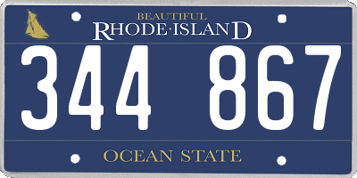 RI license plate 344867