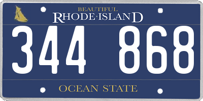 RI license plate 344868