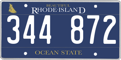 RI license plate 344872