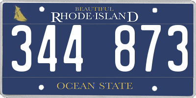 RI license plate 344873