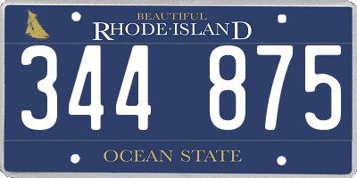 RI license plate 344875