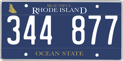 RI license plate 344877