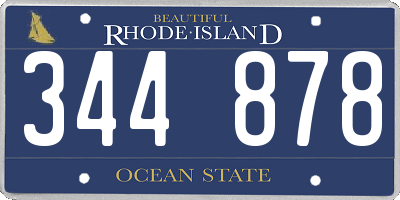 RI license plate 344878