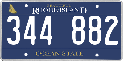 RI license plate 344882