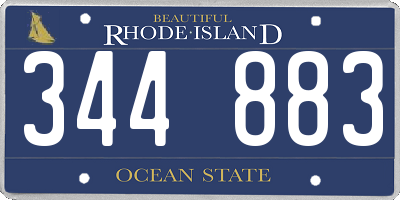 RI license plate 344883