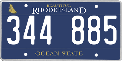 RI license plate 344885