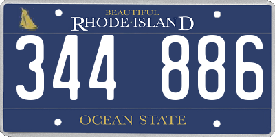 RI license plate 344886