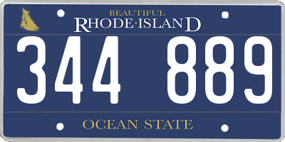 RI license plate 344889