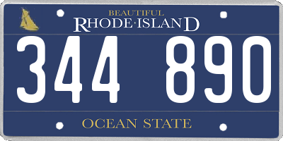 RI license plate 344890